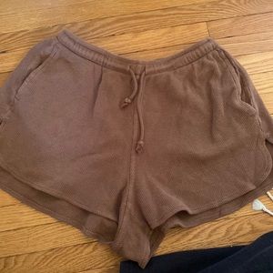 John Galt/Brandy Melville brown waffle shorts